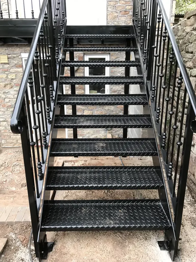 Bespoke iron external stairs and balcony