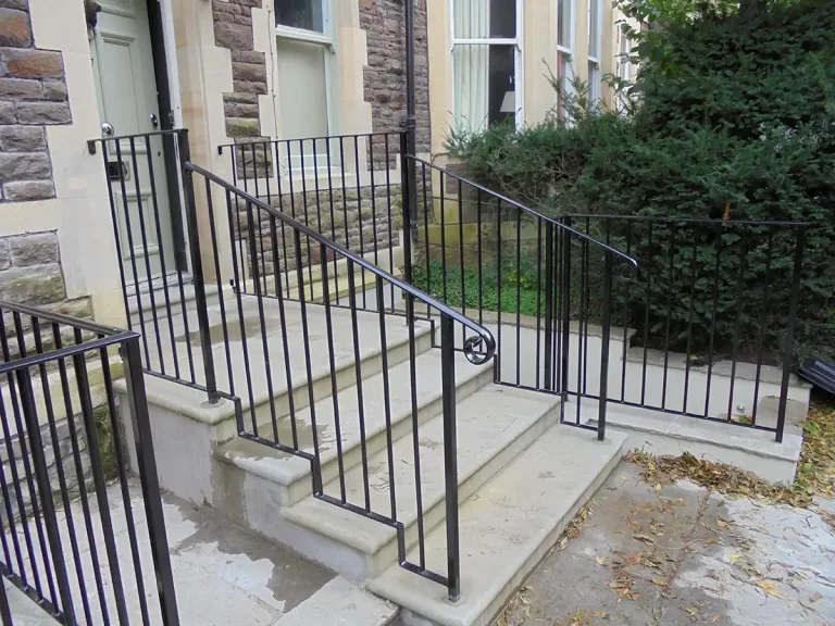 Iron railings with heart shaped detai