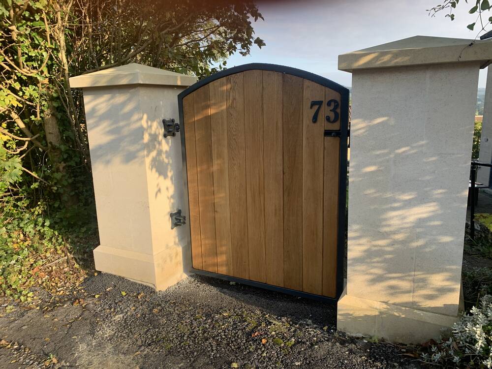 Gate with Wooden Panels